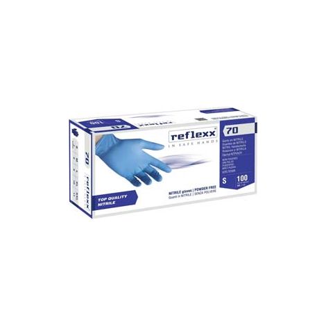 GUANTO IN NITRILE GR.4,9 SENZA POLVERE CELESTE- - tg.M in conf. da 100 pz. - 2 pezzi