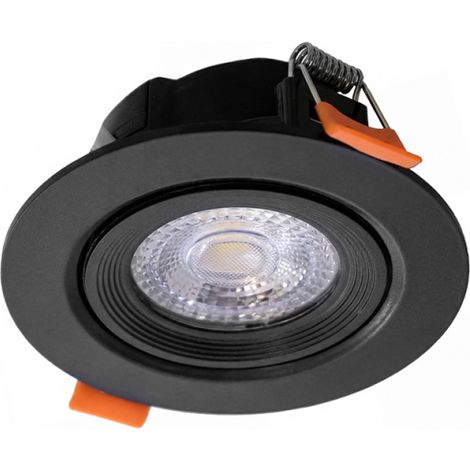 Spot LED Encastrable Orientable D68 7W CCT Noir - 60 deg - Switch 3000-4000-6500K