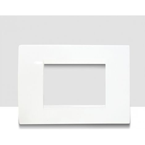Placca 3 posti Bianco Light tipo LNA4803BI COMPATIBILE Living