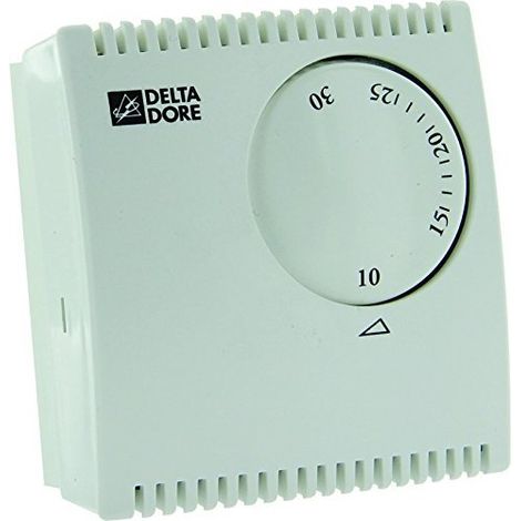 Delta Dore – Thermostat d'ambiance mécanique Tybox 10 – Fonctionnement sans alimentation – Plage de réglage 6 à 30 °C – Contact sec inverseur 10 A/230 V