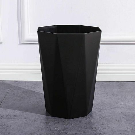 Pattumiera in plastica per ufficio - Cestino per rifiuti per cucina, ufficio o per cucina e ufficio (nero) (1/4)