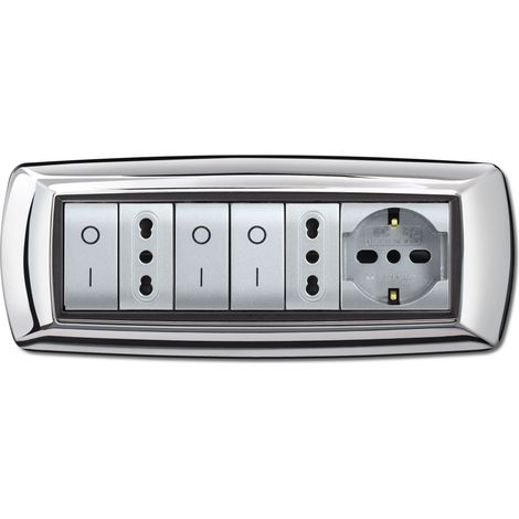 PLACCA LIFE LIVING PLAST CROMO 7P- ELETTROCANALI- 1,0 pz
