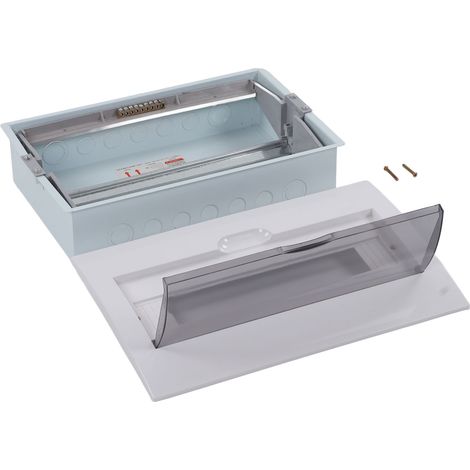 Boîte de distribution électrique 18 voies encastrable avec rail DIN, couvercle transparent, coffret de dérivation modulaire pour intérieur (1/5)