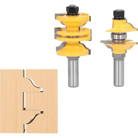 Couteau à porte en bois massif réglable en deux parties, à tige de 1/2 pouce, pour portes d'armoires, fraise à bois, couteau pour machine à graver (1/5)