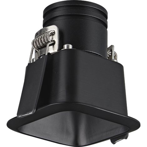 Spot LED Encastrable Carré 7W IRC90 IP54 Noir Sablé Hors Transfo ZAMBELIS S349 - 36 deg - Blanc chaud - 3000K