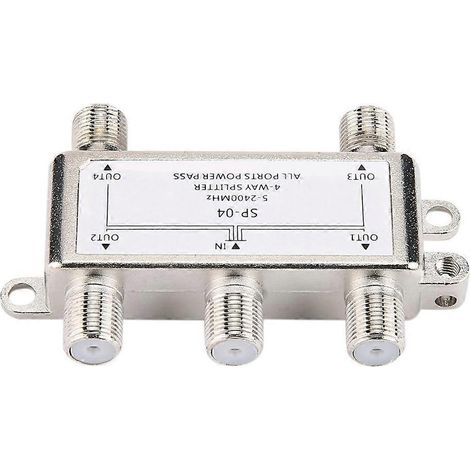 5-2400 MHz 4-Wege-Splitter für HD-Digital-Koaxialkabel, 4-Kanal-Satelliten-/Antennen-Splitter (1/5)