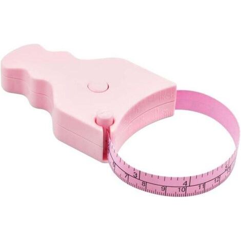 Körpermaßband – 150 cm (60 Zoll), Einhandbedienung, kompaktes und ergonomisches Design – Unterstützt beim Abnehmen und Muskelaufbau (rosa)