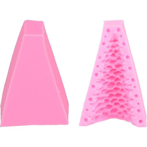 Moules 3D en Silicone pour arbre de noël, antiadhésifs, durables, résistants aux hautes températures, Fondant pour boulangerie à domicile, 2 pièces. (1/5)