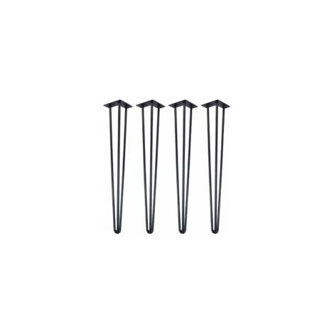 4 pezzi 20 cm (nero) Gambe a forcina fai da te per tavoli e sedie con 20 viti + 4 piedini protettivi - Crezuo (1/4)