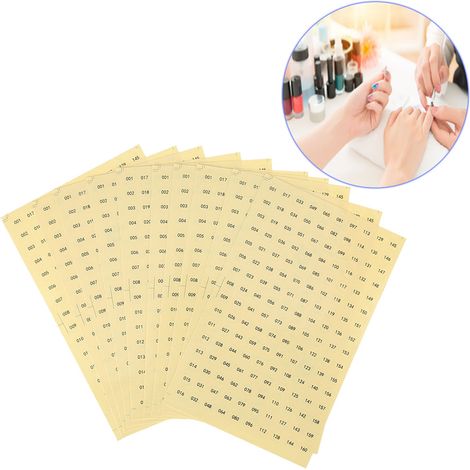 Étiquettes autocollantes rondes résistantes à l'eau pour numérotation des vernis à gel (références 001-160) (1/5)