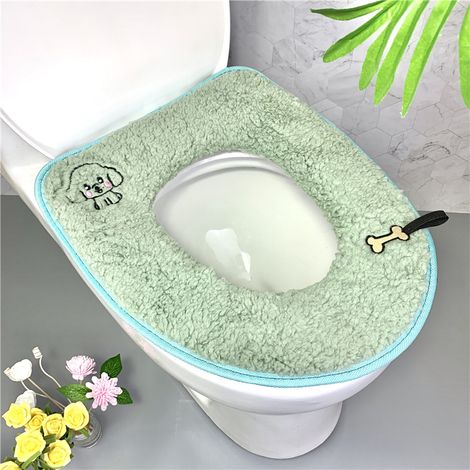 WC-Sitz für den Hausgebrauch, WC-Sitz, verdickter WC-Sitz, WC-Sitz mit Reißverschluss (hellgrüner Reißverschluss)