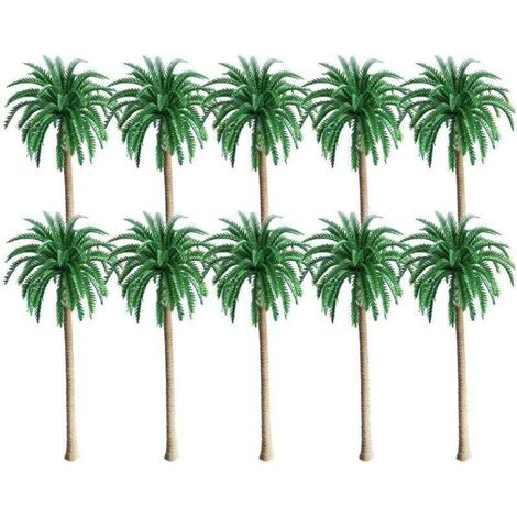 10 Pièces Modèle Cocotier Palmier Arbre du Modèle de Paysage, Un paysage verdoyant paysage modèle Palm arbres Scenery, Cocotier Palmier Miniature Plante Pots Bonsaï Artisanat Mini Paysage Paysage (1/4)