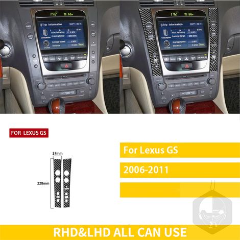 (2-A) Compatible avec Lexus GS 2006-2011 : Accessoires intérieurs en fibre de carbone pour voiture, console de vitesse, accoudoir, panneaux, autocollants décoratifs (1/5)