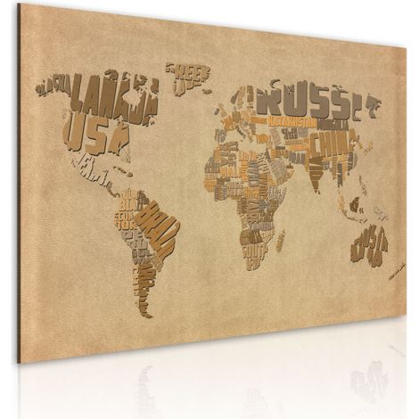 Tableau Imprimé "Ancienne Carte du Monde" 40 x 60 cm (1/2)