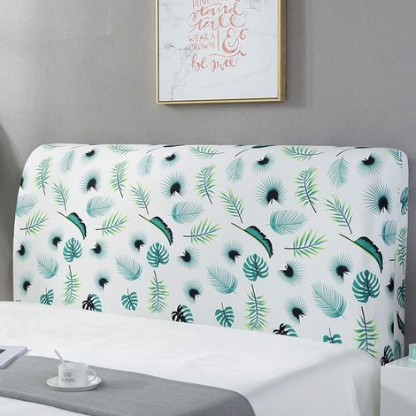 Housse de Tête de Lit Extensible, Tête de Lit Housse de Protection en Tissu Protecteur De Chevet Anti-poussière Couvertur Anti-Collision Coussin Dossier Décor Cover Lavable 150-180cm (1/4)