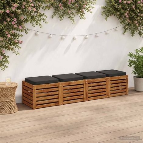 vidaXL Cojines de Asiento de 4 Piezas VUGHT 4 uds. 100% Poliéster (1/5)