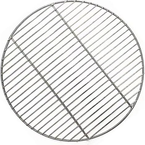 Runder Edelstahlgrill für Barbecue, Camping und Grillen mit Drahtgitter, 38 cm Durchmesser, robuste Schweißkonstruktion. (1/3)