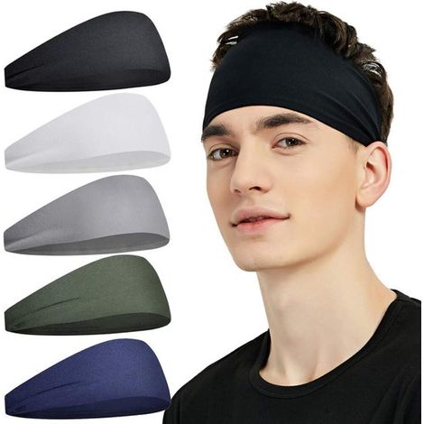 Schweißband, 5er-Pack, Sport- und Laufstirnband für Damen, Make-up-Stirnband, Haarband, Unisex, 5 Farben (1/5)