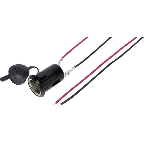 TRU COMPONENTS Kfz-Buchse mit Schutzkappe Belastbarkeit Strom max.=10 A 12 V/DC