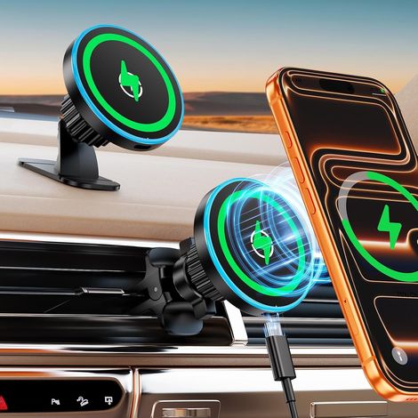 Support Téléphone Voiture avec Chargeur 15W et Rotation 360° (1/5)