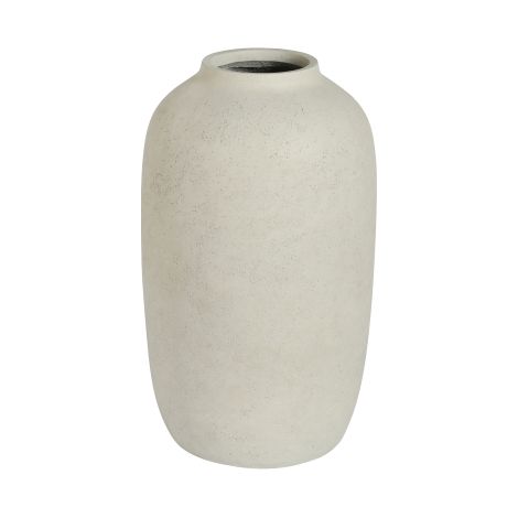 Pot de fleur béton rond grand jardinière rustique blanche 30x51cm pour intérieur extérieur maison jardin terrasse