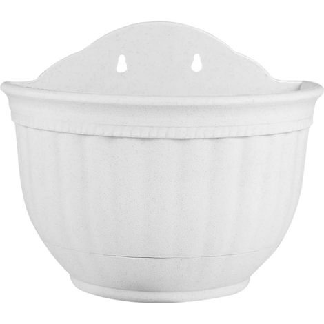 Pot de fleurs suspendu en plastique Hemoton, design semi circulaire et motif simili cuir (1/5)