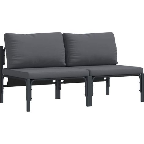 Maison Exclusive - Gartenmöbel mit Kissen 2 Stück Anthrazit 80 x