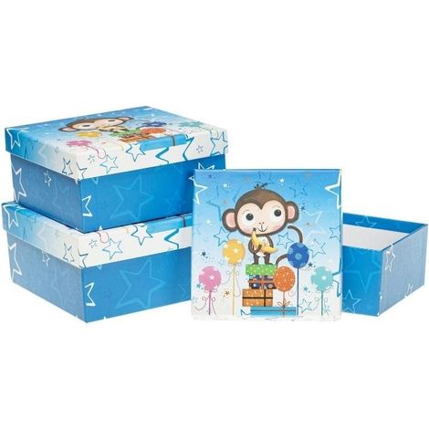 Confezione regalo per bambini con 3 rosette a forma di scimmia