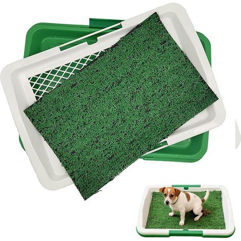 Pet Puppy Mat Potty Training Pad Indoor Dog Toilet Trainer Artificiel Grass Ultra Absorbent Doggy Pee Pad Odour-Free Easy to Clean Idéal (Vert)