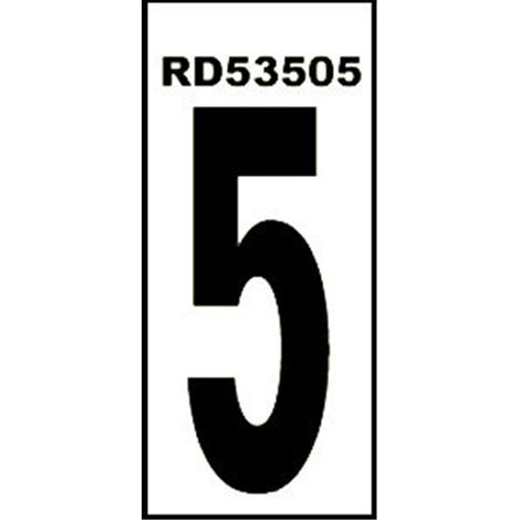 Standard-Klebeetikett Nummer 5 4,6x14 PVC Glasspack 0,4RD53505
