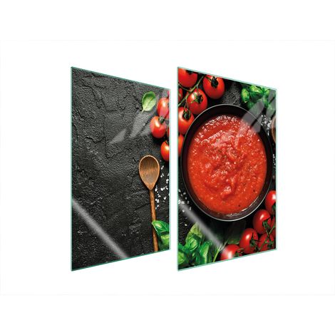 Assiette de protection en verre pour la cuisine, 2 x 35 x 52 cm, pour aliments (1/5)