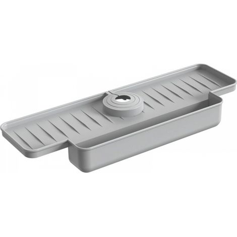 Tapis de Robinet pour évier de Cuisine en Silicone avec Porte-éponge, antidérapant, séchage Rapide, pour Cuisine, Salle de Bain (Gris) Tapis de Robinet pour évier de Cuisine (1/5)