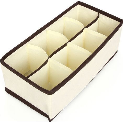 Organisateur de tiroir pliable, séparateur durable, boîte de rangement, support pour soutien-gorge, sous-vêtements, chaussettes (8 compartiments) (1/5)