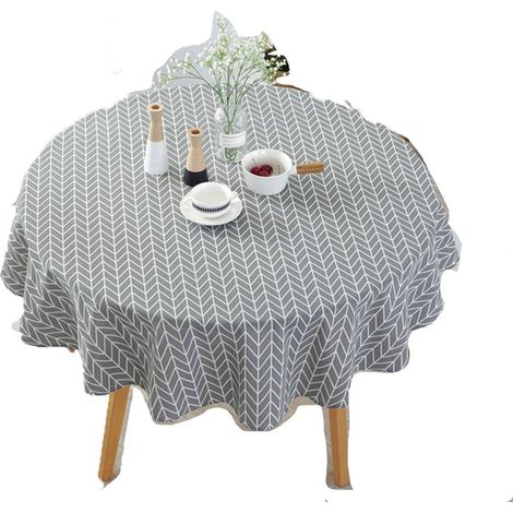 Nappe ronde - Nappe scandinave lavable - Nappe décorative (120 cm) (1/5)