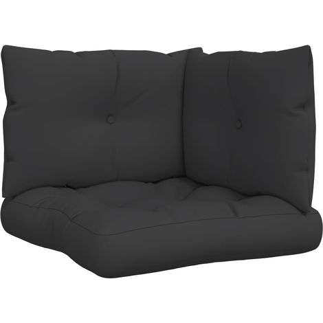 Maison Exclusive - Palettenkissen 3-tlg. Schwarz Stoff