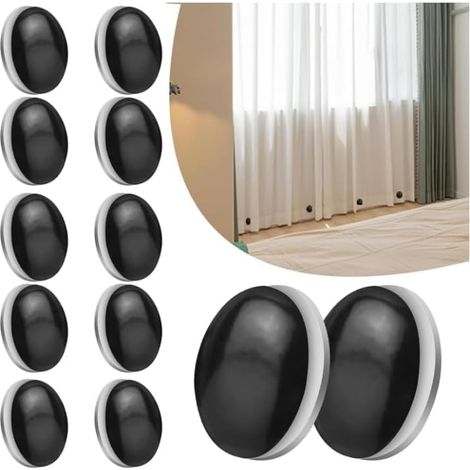 CSPARKV 12 Pack Shower Curtain Magnets Curtain Tiebacks Curtain Weights Shower Curtain Accessories for Shower Curtains, Curtains (Black) (1/5)