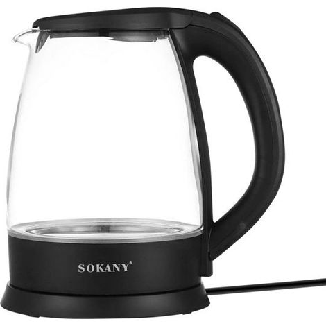 Bouilloire Électrique - SOKANY - SK-SH-1097 - 1500W - 2L - Verre Transparent - Socle Rotatif 360°