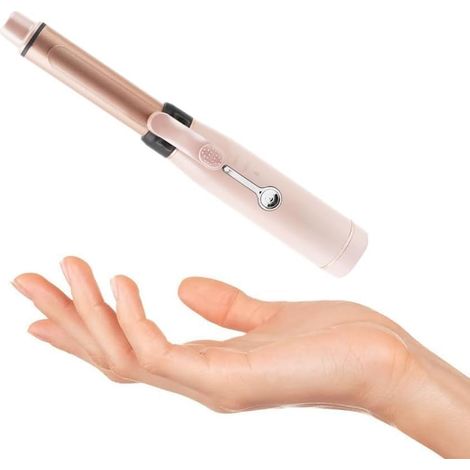 Mini fer à friser sans fil, portable, à 2 niveaux de température, rechargeable par USB, en céramique, pour des boucles lâches, pour coiffer les cheveux, utilisation humide et sèche (1/5)