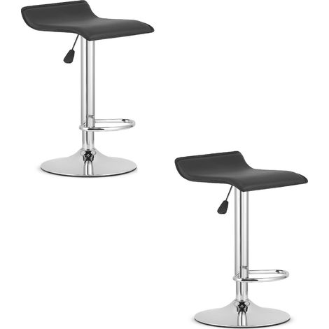 Sgabello Fort - ecopelle nera / base cromata x 2 (1/5)