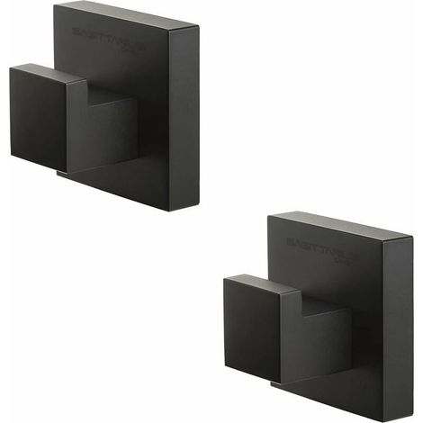 32S1-B Black Towel Hooks, Set of 2, Black Bathroom and Kitchen Hooks, Coat Hooks, Kitchen Towel Hooks (1/4)