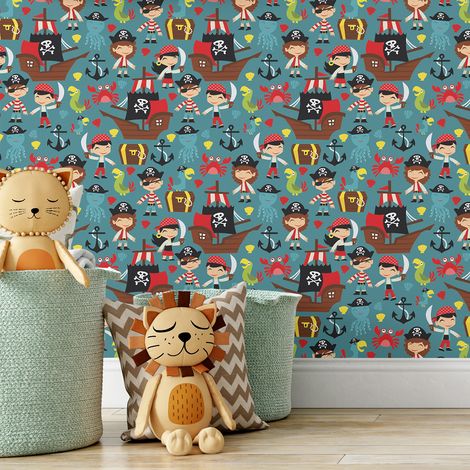 Papier peint Enfants - Pirates - 1 LÉ = 50 cm x 260 cm (1/5)