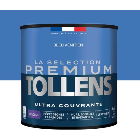 Tollens - Peinture intérieure couleurs - La Sélection Premium Velours - Ultra Couvrante - Bleu Vénitien 0,5 L - 6m²
