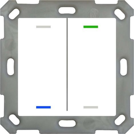 KNX BUTTON LIGHT 55, DOUBLE, RGBW, AVEC CAPTEUR DE TEMPÉRATURE, BLANC PUR BRILLANT, MDT BE-TAL55T2.01