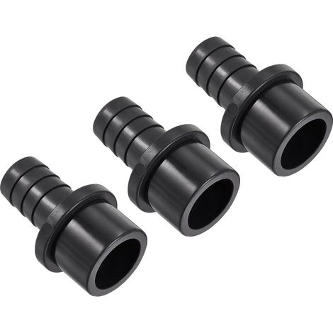 3 Paquet PVC Tuyau Raccord - Eau Tube Connecteur, 16mm Barbillon Droit Tuyau Joint, Appliquer à Extérieur/Jardin/Piscine (OD 25mm, Noir) (1/5)