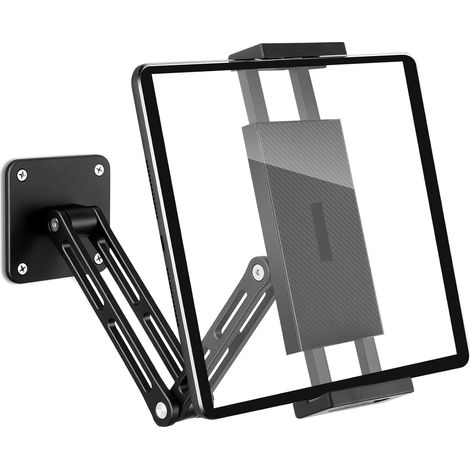 Support mural pour tablette 3 positions, avec bras extensible et base en métal stable, réglable en hauteur et pliable, pour iPhone, iPad Pro/Air/Mini, Galaxy Tab (4,7 à 13 pouces) (1/5)