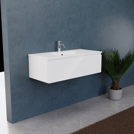 Inda - Meuble de salle de bain L.100 avec vasque blanc (1/5)