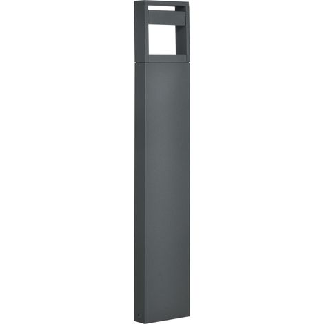 Lampe de jardin, lampe de chemin LED blanc chaud, borne réglable, IP65 étanche, aluminium, extérieur, gris foncé (1/5)