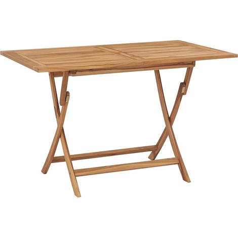 vidaXL Mesa plegable de jardín madera maciza de teca 120x70x75 cm (1/5)