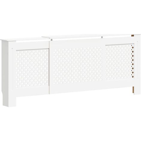 vidaXL Cubierta para radiador MDF blanco 205 cm (1/2)