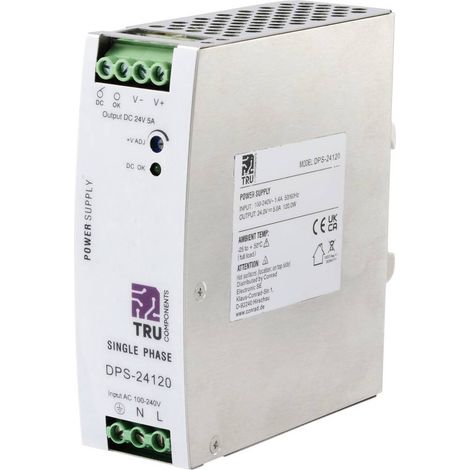 TRU COMPONENTS TC-10580796 Alimentatore per guida DIN 24 V/DC 5 A 120 W Num. uscite:1 x Contenuto 1 pz. (1/5)